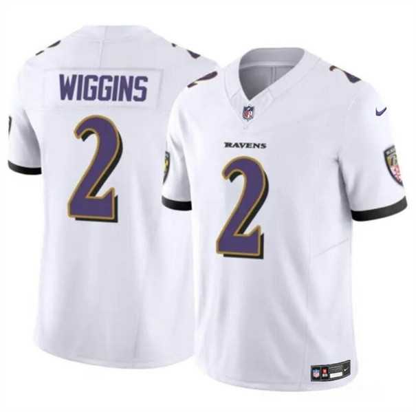 Men & Women & Youth Baltimore Ravens #2 Nate Wiggins White 2024 Draft F.U.S.E. Vapor Limited Jersey->baltimore ravens->NFL Jersey